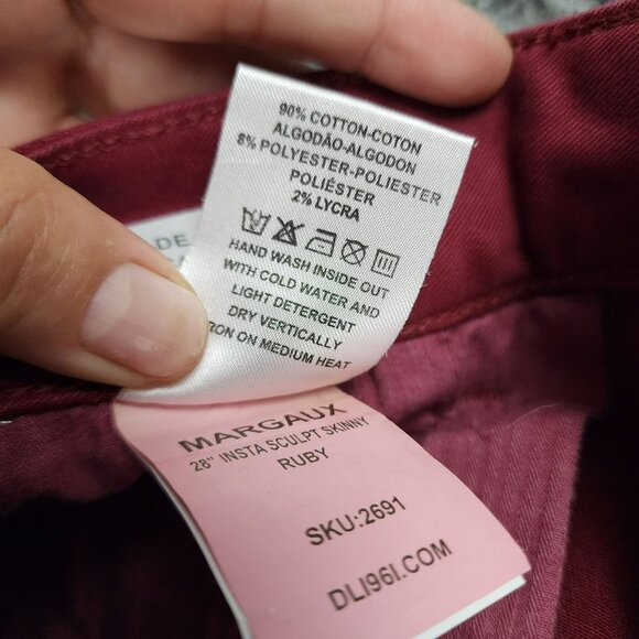 DL1961 Jeans Womens 32 Margaux Red Stretch Mid Rise Xtwill Skinny NWOT - Picture 15 of 16